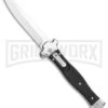 AGA Campolin Zero Smooth Black G-10 Leverlock Auto Knife - Reverse Tanto Plain -Aga Campolin AGA Campolin Zero Reverse Tanto LL Black G 10 Satin BHQ 117113 jr large