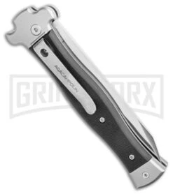 AGA Campolin Zero Textured Black G10 Leverlock Auto Knife - Reverse Tanto Plain -Aga Campolin AGA Campolin Zero Reverse Tanto Leverlock Automatic Black G 10 3.75 Satin AGA01N ST BHQ 116874 LS Side large