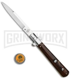 AGA Campolin 11" Frosolone Cocobolo Stiletto Automatic Knife - Bayonet 11 AGA Campolin 11" Frosolone Cocobolo Stiletto Automatic Knife - Bayonet -Aga Campolin AGA Frosolone Cocobolo Nickel 11in Bayo BP 29292 jr bottlecap large