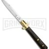 AGA Campolin 11" Frosolone Ebony/Brass Stiletto Automatic Knife - Bayonet 2 AGA Campolin 11" Frosolone Ebony/Brass Stiletto Automatic Knife - Bayonet -Aga Campolin AGA Frosolone Ebony Brass 11in Bayo BP 29295 jr large