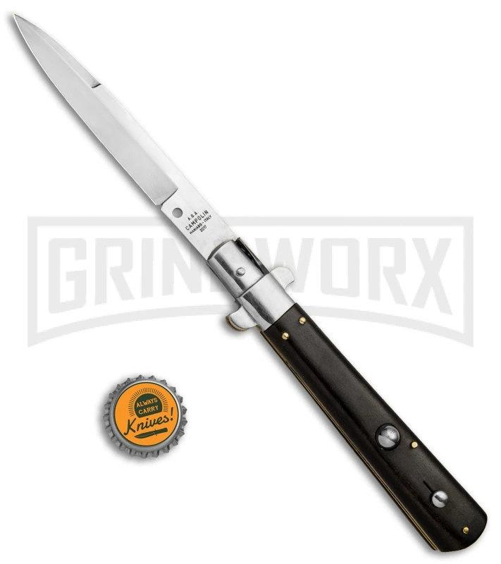 AGA Campolin 11" Frosolone Ebony Stiletto Automatic Knife - Bayonet 7 AGA Campolin 11" Frosolone Ebony Stiletto Automatic Knife - Bayonet - Image 5
