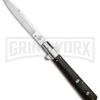 AGA Campolin 11" Frosolone Ebony Stiletto Automatic Knife - Bayonet -Aga Campolin AGA Frosolone Ebony Nickel 11in Bayo BP 29294 jr large