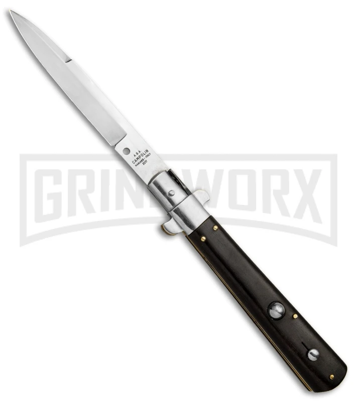 AGA Campolin 11" Frosolone Ebony Stiletto Automatic Knife - Bayonet 3 AGA Campolin 11" Frosolone Ebony Stiletto Automatic Knife - Bayonet