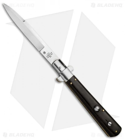 AGA Campolin 11" Frosolone Bayonet Stiletto Automatic Knife Ebony (5" Satin) 3 AGA Campolin 11" Frosolone Bayonet Stiletto Automatic Knife Ebony (5" Satin)