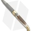AGA Campolin Brass Lever Lock Automatic Knife Stag Horn (3.75" Damascus) 2 AGA Campolin Brass Lever Lock Automatic Knife Stag Horn (3.75" Damascus) -Aga Campolin AGA Lever Brass Damascus Stag BP 18727 jr
