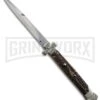 A.G.A. Campolin 11" Maltese Cross Stiletto Stag Automatic Knife - Bayonet