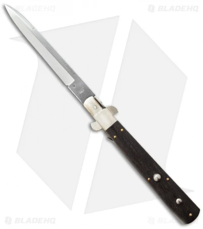 AGA Campolin 13" Italian Frosolone Automatic Knife Ebony Wood (6.5" Bayonet) 3 AGA Campolin 13" Italian Frosolone Automatic Knife Ebony Wood (6.5" Bayonet)