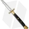 AGA Campolin 13" Swinguard Automatic Knife Brass/Ebony Wood (5.75" Satin Kriss) -Aga Campolin aga 13in swing brass ebony kriss cm