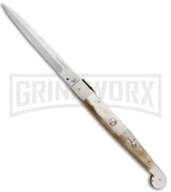 A.G.A. Campolin 16" Honey Horn Sicilian Picklock Automatic Knife - Bayonet