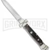 A.G.A. Campolin 9" Maltese Cross Stiletto Dark Horn Automatic Knife - Dagger -Aga Campolin aga 9in maltese dark horn dagger cm large