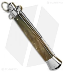 AGA Campolin 15" Ring Pull Automatic Italian Stiletto Honey Horn (7" Satin Bayo) 7 AGA Campolin 15" Ring Pull Automatic Italian Stiletto Honey Horn (7" Satin Bayo) -Aga Campolin aga campolin stilleto 15in honey horn bayo pull ring BP 5029 dl side