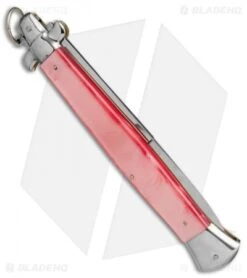 AGA Campolin 18" Stiletto Automatic Knife Pink Acrylic (8" Satin Bayo) -Aga Campolin aga champolin 18in stiletto pink bayo BP 18401 er side