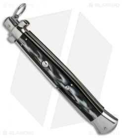 AGA Campolin 18" Ring Pull Automatic Italian Stiletto Sim Horn (8" Satin Bayo) -Aga Campolin aga champolin 18in stiletto sim dark horn bayo BP 18452 er spine