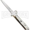 AGA Campolin 9" Francese Ring Pull Brazilian Horn Automatic Knife - Flat -Aga Campolin aga francese ring brazillian large