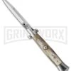 AGA Campolin 10" Honey Horn Picklock Italian Stiletto Automatic Knife - Bayonet -Aga Campolin aga picklock honey large