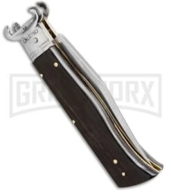 AGA Campolin Ebony Shot Shell Puller Calibro Humpback Auto Knife - Polish Plain -Aga Campolin ebony callbro humpback side jm large