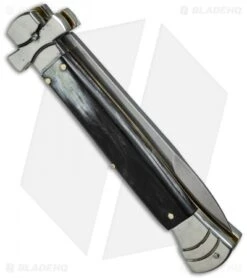 AGA Campolin 9" Maltese Cross Stiletto Automatic Brazilian Horn (4" Bayonet) 5 AGA Campolin 9" Maltese Cross Stiletto Automatic Brazilian Horn (4" Bayonet) -Aga Campolin maltese braz horn bayo side