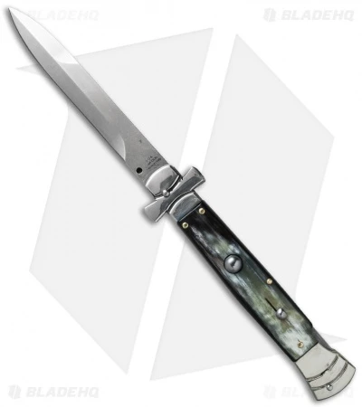 AGA Campolin 9" Maltese Cross Stiletto Automatic Brazilian Horn (4" Bayonet) 3 AGA Campolin 9" Maltese Cross Stiletto Automatic Brazilian Horn (4" Bayonet)