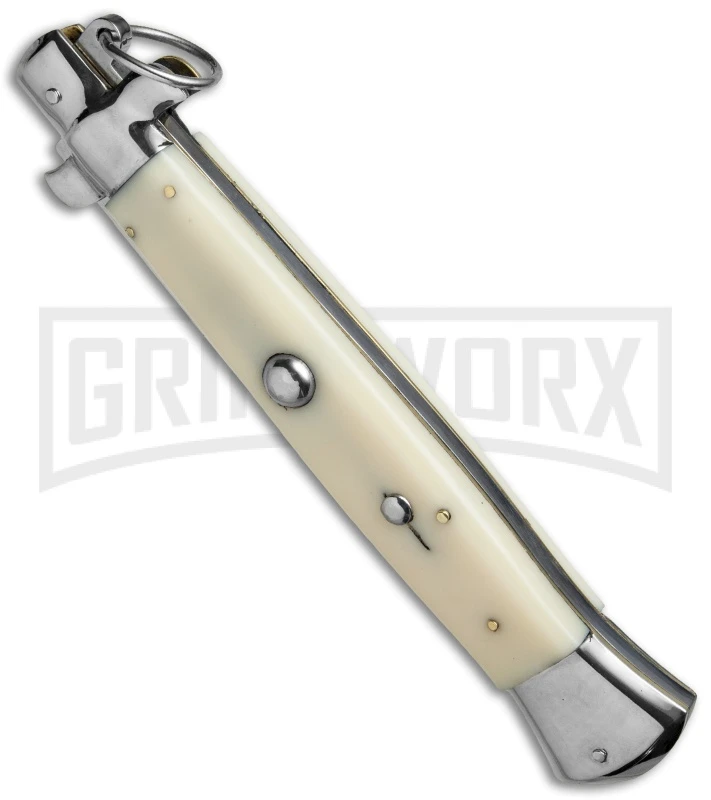 AGA Campolin 15" Italian Stiletto Sim Ivory Ring Pull Automatic Knife - Bayonet 4 AGA Campolin 15" Italian Stiletto Sim Ivory Ring Pull Automatic Knife - Bayonet - Image 2