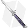 AGA Campolin 15" Ring Pull Automatic Italian Stiletto Purple (7" Satin Bayo) -Aga Campolin stiletto 15in ring purple swirl dl